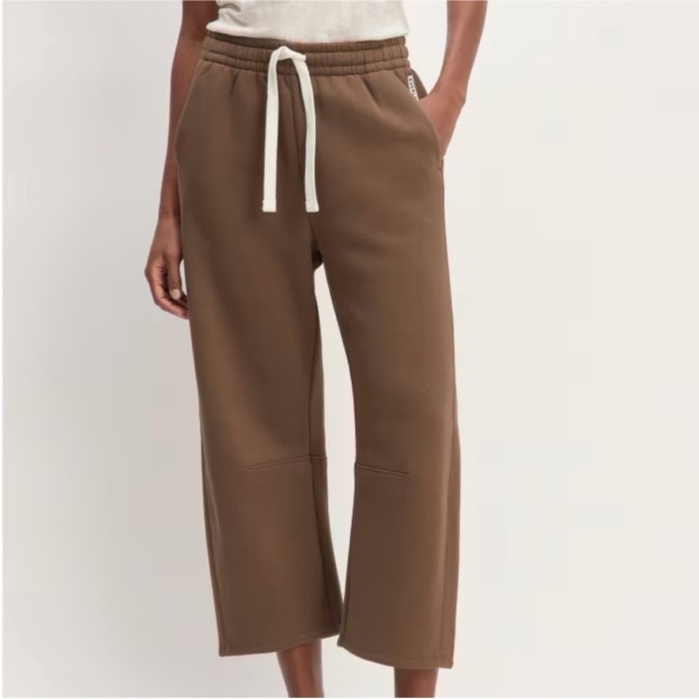 Everlane Brown Wide-Leg Track Pants with Drawstring